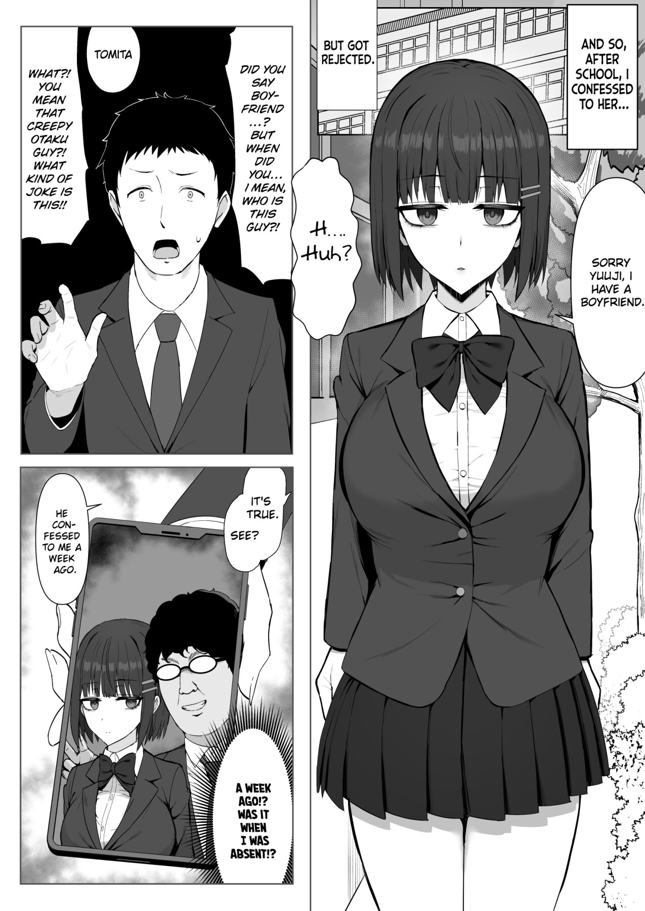 Hentai Manga Comic-My Expressionless Childhood Friend Was Snatched Away by a Creepy Otaku and Was Having Lovey-Dovey Tongue-Kissing Sex-Read-4